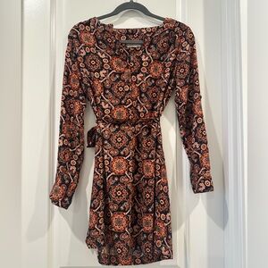 Long sleeve lightweight print dress - Loft outlet